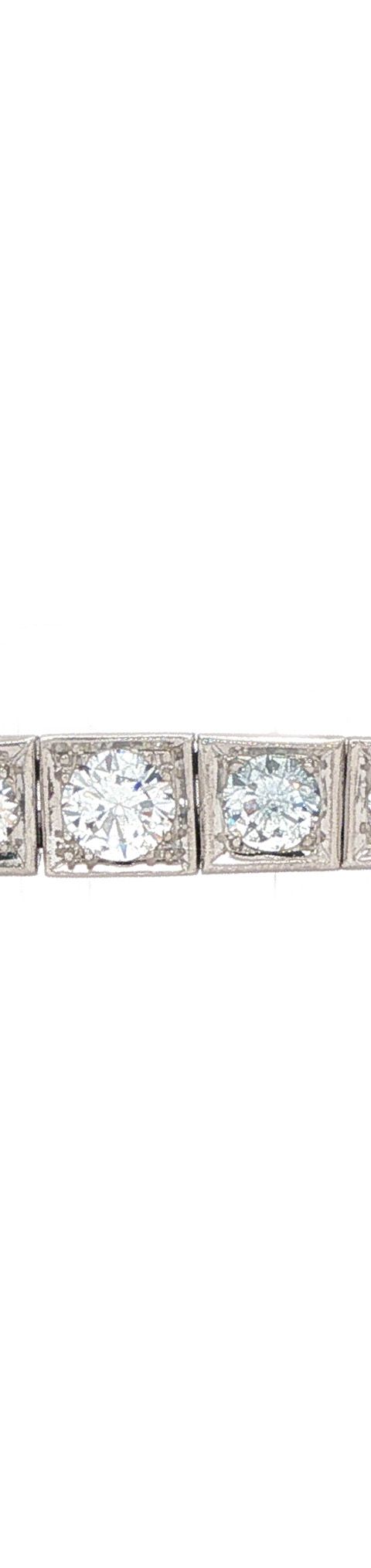 Vintage 12K White Gold Bracelet with Diamond